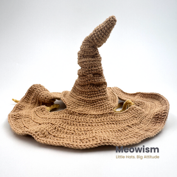 Meowgical Crochet Wizard Hat for Cats